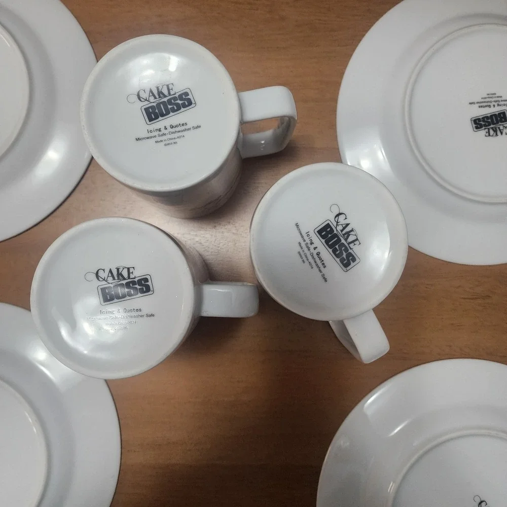 Buddy Valastro Cake Boss Icing And Quotes  Dish Set Dessert Plates Bowls  Cups